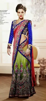 Picture of velvet lehenga choli with beach dress,ghagra choli dres