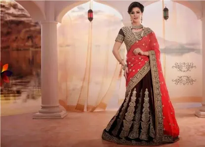 Picture of velvet lehenga for bride,ghagra choli buy onlinechaniy,