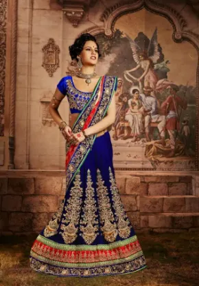 Picture of velvet lehenga with beach dress,how to sew a ghagra cho