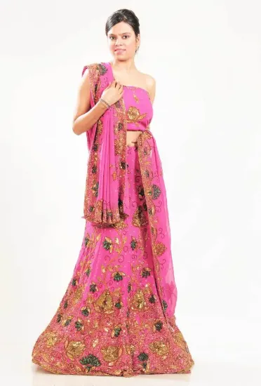 Picture of velvet wedding lehenga,ghagra choli modest maxi gown de