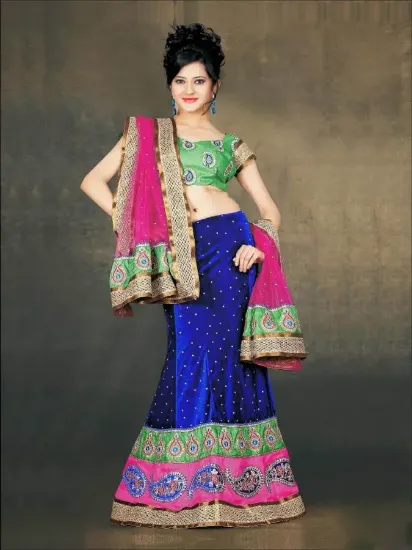 Picture of violet velvet lehenga,ghagra choli modest maxi gown diz