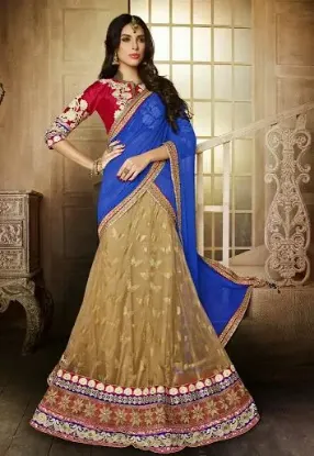 Picture of wedding occasion wear anarkali lehenga pant style semis