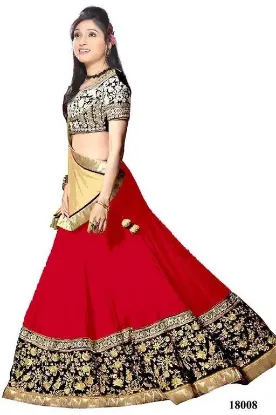 Picture of wedding party wear ethnic indian bridal lehenga design,