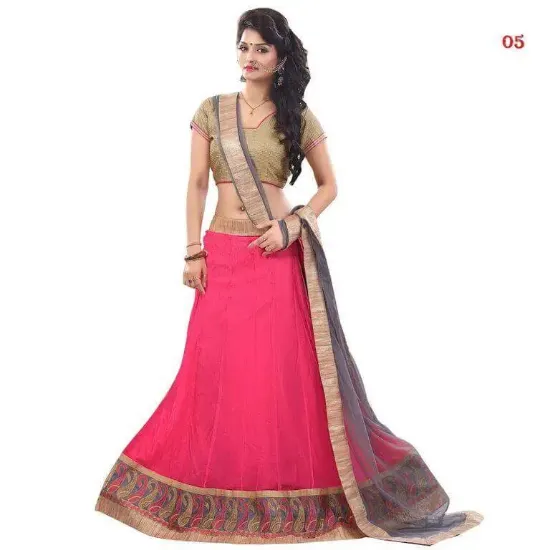 Picture of wedding party wear ethnic indian bridal lehenga designe