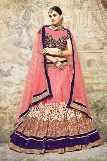 Picture of wedding party wear indian pakistani designer lehenga b,