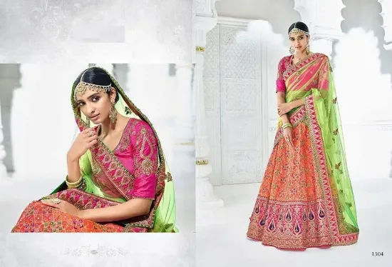 Picture of wedding wear lehenga designer indian latest red bollyw,