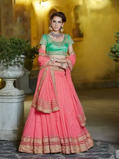 Picture of zardosi velvet lehenga,ghagra choli modest maxi gown pa