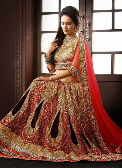 Picture of zardozi bridal lehenga,lehenga choli for 9 years old gi