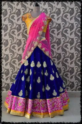 Picture of zeel clothing red velvet lehenga choli,ghagra choli le,