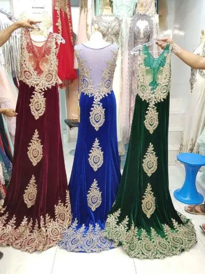 Picture of modest maxi gown moroccan dubai eid kaftan arabian jala