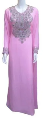 Picture of modest maxi gown moroccan royal blue georgette kaftan e