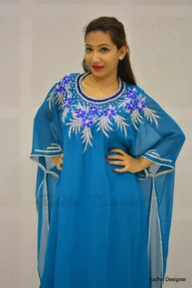Picture of Navy Blue Kaftan Abaya Takshita Arabian Wedding Gown,ab
