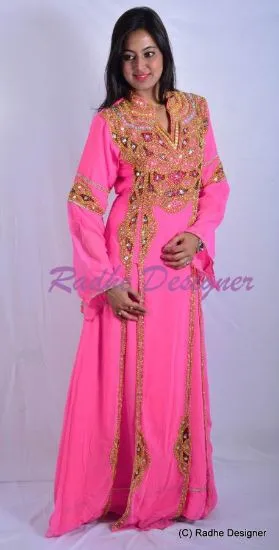 Picture of georgette kaftan traditional saudi dress women clothing
