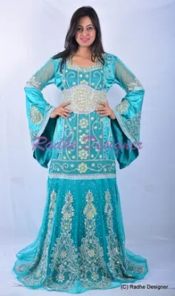Picture of machine embroidery tunic kaftan dress warm cotton line 