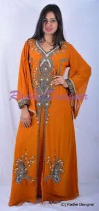 Picture of elegant moroccan arabic caftan design full sleeve thob 