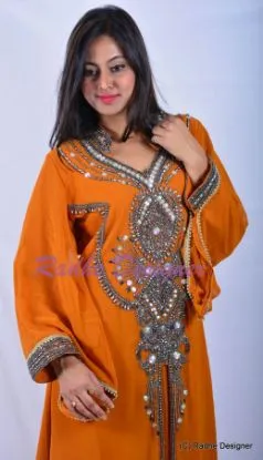 Picture of exclusive moroccan party wear with unique hand made em 
