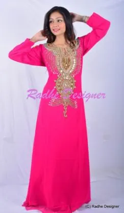 Picture of modern party wear full length maxi dress for kuwaiti ab