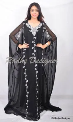 Picture of hand embroidery one piece dress elegant bridal kaftan b
