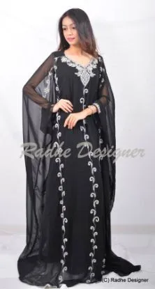 Picture of dubai fancy kaftan abaya traditional dress for women cl
