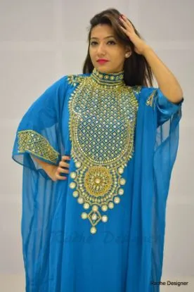 Picture of Modern Farasha Fancy Abaya Jilbab Arabian Party Wear Fo
