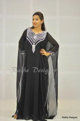 Picture of Long Floor Touch Ladies Maxi Dress With Simple Hand Mad