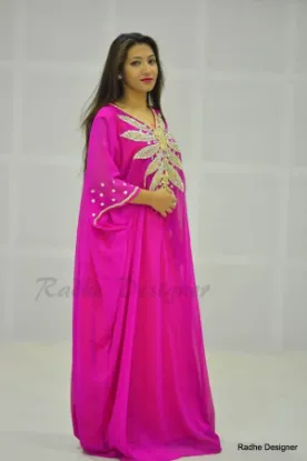 Picture of royal blue fancy moroccan caftan takshita for women mod
