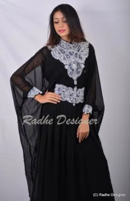 Picture of modest maxi gown jalabiya georgette fancy caftan weddin