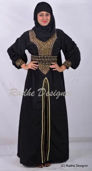 Picture of bling hand embroidered dubai kaftan party wear night go