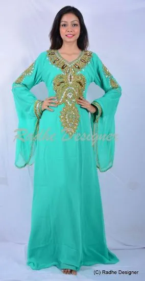 Picture of arabian elegant wedding gown evening kaftan dress for a
