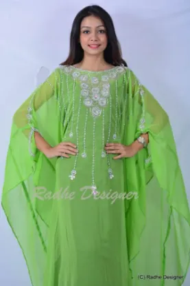 Picture of royal blue georgette caftan jalabiya jilbab wedding gow