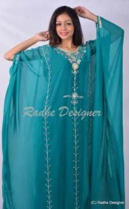 Picture of designer wear evening gown with attractive colour combi