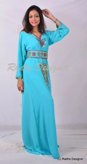 Picture of fancy dubai arabian thobe maxi dress for women ,aba