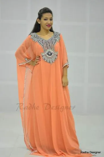 Picture of arabian khaleeji fancy maxi thobe kaftan dress for wome