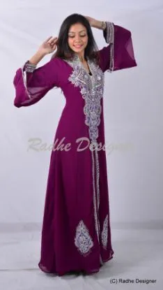 Picture of royal luxurious wedding gown married caftan with machin
