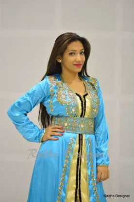 Picture of modest maxi gown royal fancy dubai kaftan abaya jalabiy