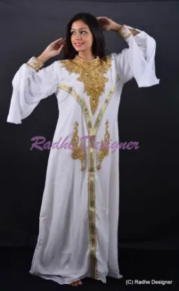 Picture of modest maxi gown traditional party wear kaftan with han