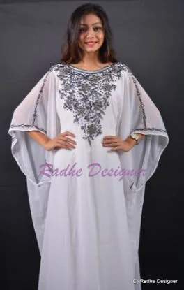 Picture of modest maxi gown fancy georgette caftan for women weddi