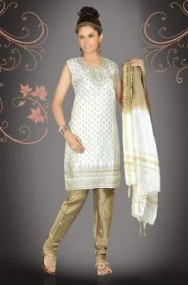 Picture of modest maxi gown designer beige bollywood suit indian c