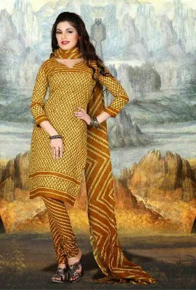 Picture of indian cotton dress kalamkari suit gown designer printe