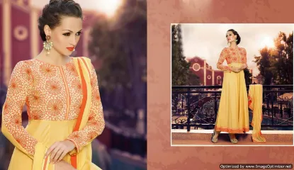 Picture of indian designer bollywood party gown anarkali salwar su