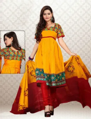 Picture of indian designer bollywood printed tussar silk saree & u