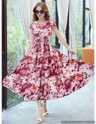 Picture of womens boho long sleeve maxi dress ladies party evening