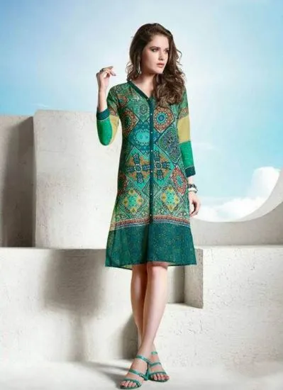 Picture of bollywood design indian pakistani long brocade silk kam