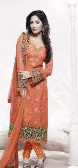 Picture of designer partywear readymade stitched indian silk gown 