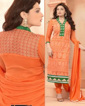 Picture of 100% indian pakistani kalamkariprinted gown fullstitche