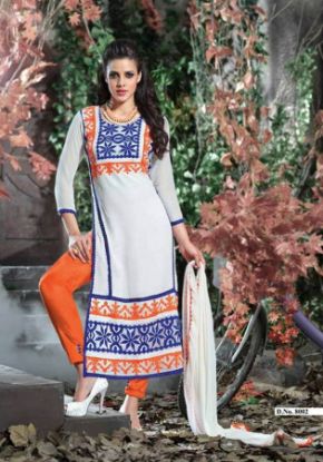 Picture of indian salwar kameez loosew unstitched dressss material p