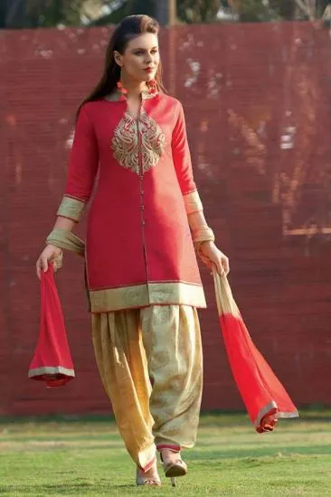 Picture of anarkali designer red color salwar kameez beautiful sty