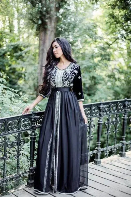 Picture of Radhe Designer Black Georgette Kaftan Dress for Women - F6747
