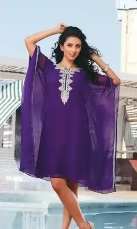 Picture of Radhe Designer Black Georgette Kaftan Dress for Women - F6768