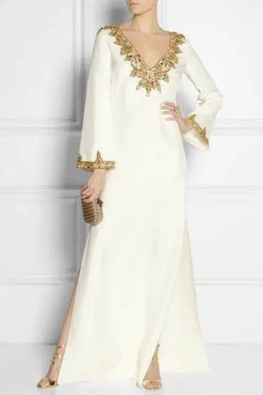 Picture of Radhe Designer White Georgette Kaftan Dress for Women - F6767